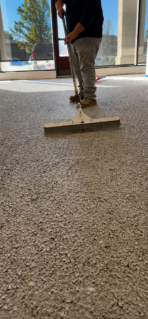 Scraping the flake layer before the final clear coat